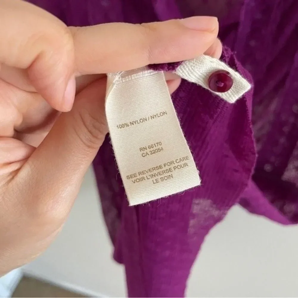 Y2K Free People Vintage Purple Whimsy Top XS